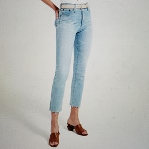 AG The Isabelle High Waist Crop Straight Leg Jeans